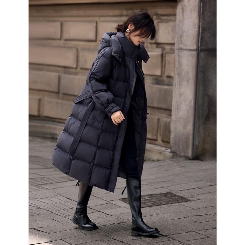 XWI Elegant Hooded Long Duck Down Coat for Women