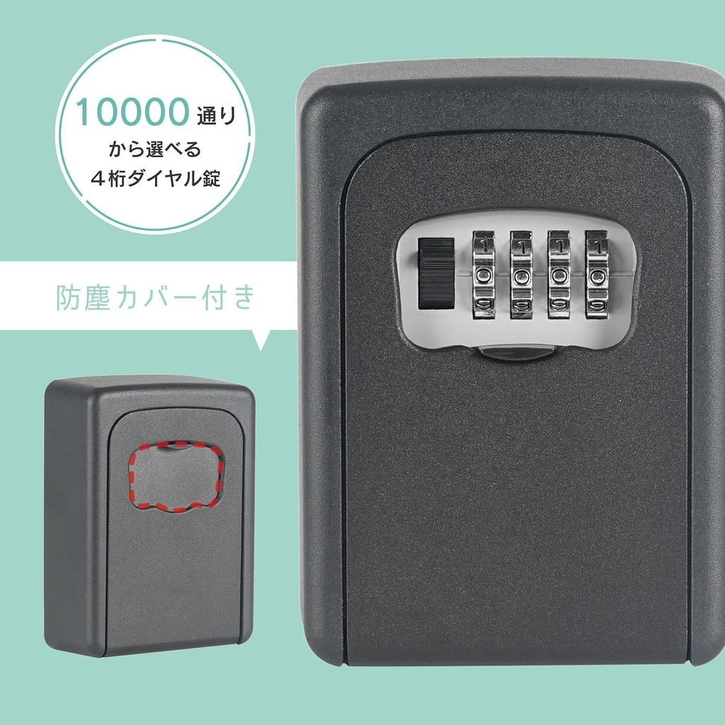 Carl Office Key Box, Key Storage, Anti-Theft, Japanese Manufacturer, 4-Digit Combination Lock, Wall-Mounted, Black, CKB-S02-K