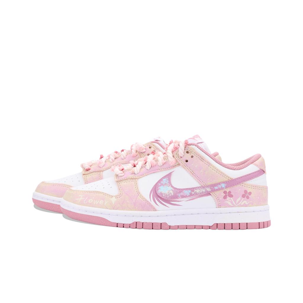 Nike Dunk Pink Floral Sea Abrasion Resistant Low Top Skateboard Shoes Unisex Pink DD1873-112(Team1335-)