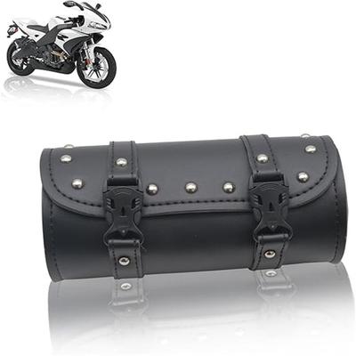 Motorcycle Tool Bag Fork Handlebar Bag Universal Storage Luggage Side Bag Waterproof PU Leather For Harley Touring Softail