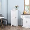 Armoire de rangement Buffet de cuisine Unité de rangement pour salle de bain Gain de place Style classique avec 3 étagères réglables - Hauteur 120 cm en Bois Blanc