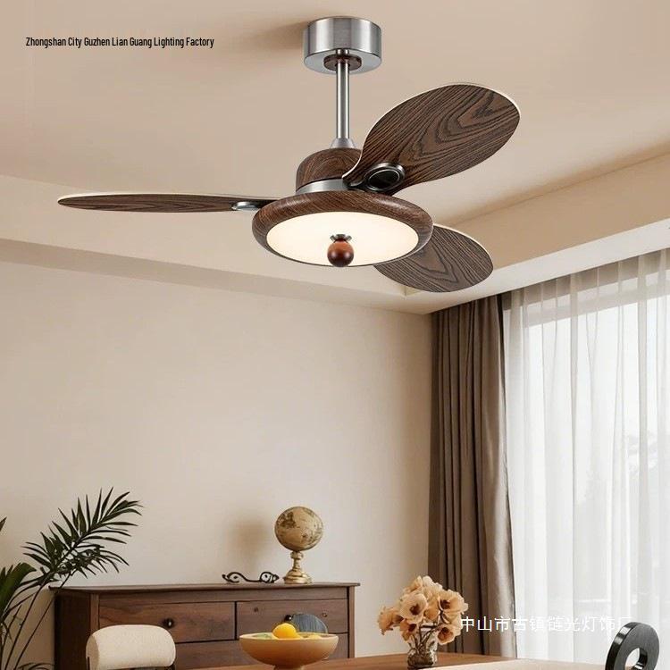 2026 Retro Ceiling Fan Light: Inverter Straight Blade for Living, Bedroom & Dining Rooms