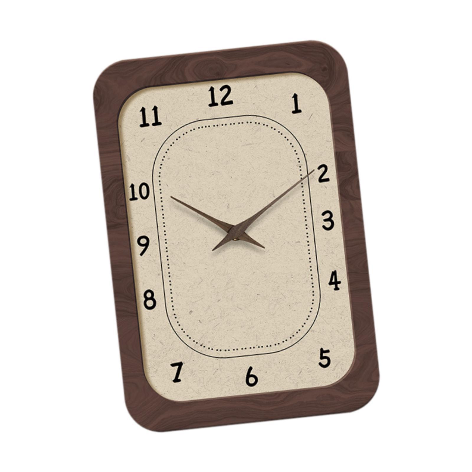 Wall Clock Classroom Bedroom Apartment Farmhouse Decorative Dining Home Living Room Silent Office Hotels Easy to Read Quiet Wood