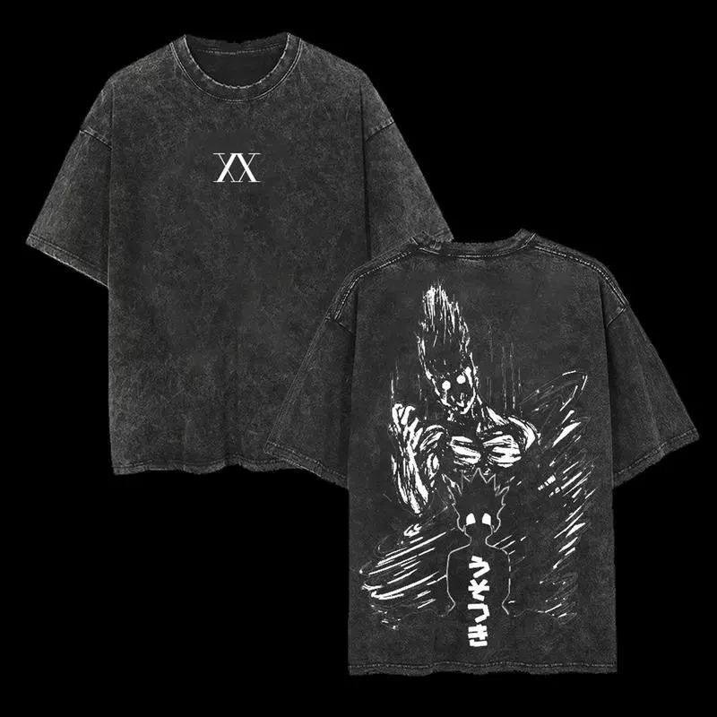 

Gon Freecss Print Tshirt Hunter X Hunter Anime Clothing Men Women Short Sleeve Cotton Tshirts Washed New Cotton T Shirt L