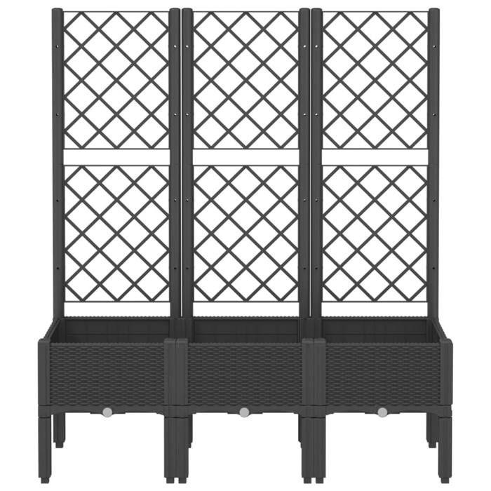 VidaXL Planter with Trellis, Raised Bed, Flower Box, Plant Pot, Flower Box Garden Patio Terrace Outdoor, 367928
