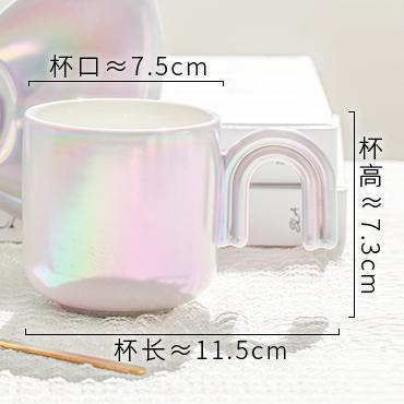 

Glitter Bow Coffee Mug Set Ceramic Ins Style Cup with 3D Design Couple Gift Simple Elegant 210ml