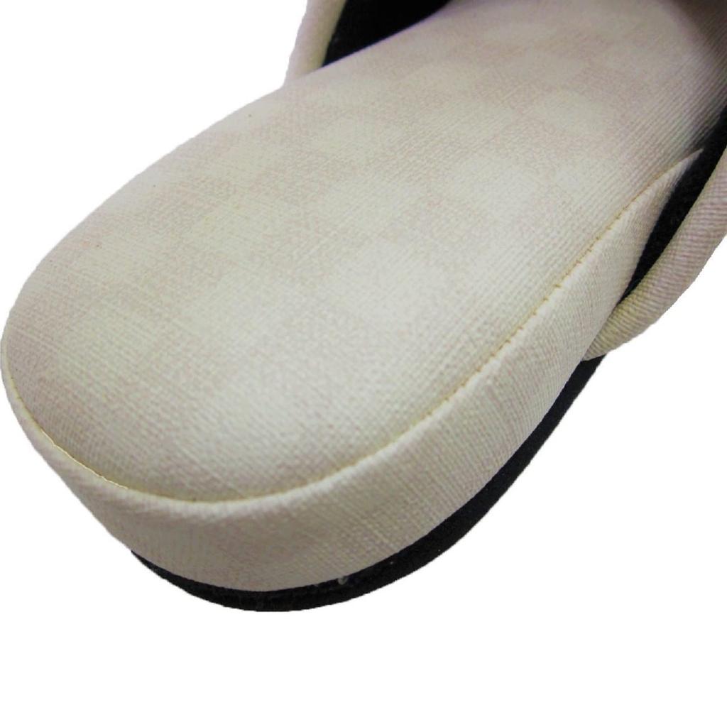 Senko FEELFOOT Checkered Synthetic Leather Easy to Guest Product 78099 Slippers, Approx. 26.5cm, Ivory, Antibacterial, Clean, Supplies, Number