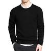 2025 Autumn And Winter New Men'S Base Sweater Round Neck Wool Sweater Solid Color Pullover Knitted Sweater