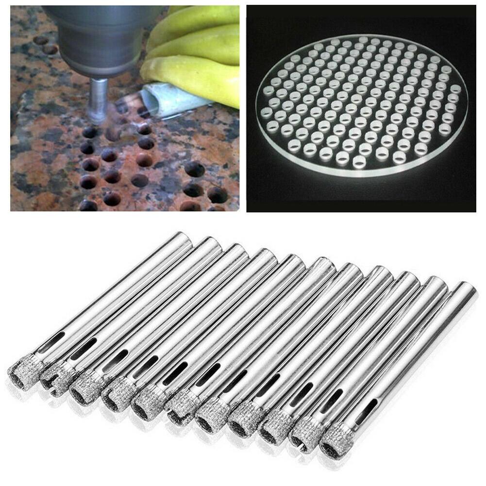 12Pcs 6mm Emery Coated Hss Drill Bit Set-Tile Marble Glass Ceramic Hole Saw Open-Drilling Bits Emery Core Bit Power Tools