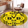 Brugerdefineret Navn Borussia Dortmund Printet Rund Tæppe Stol Tæppe Område Tæppe Entré Dørmåtter, til Kontorstol Stue Soveværelse Køkken Rum.