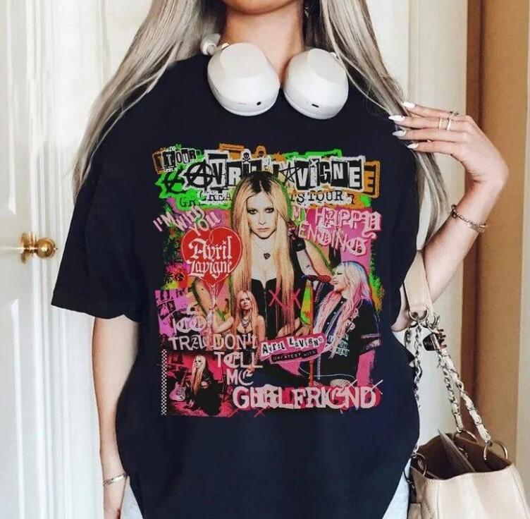 Avril Lavigne Greatest Hits Tour 2024 Shirt Avril Lavigne Tshirtblack color Unisex T-Shirt S