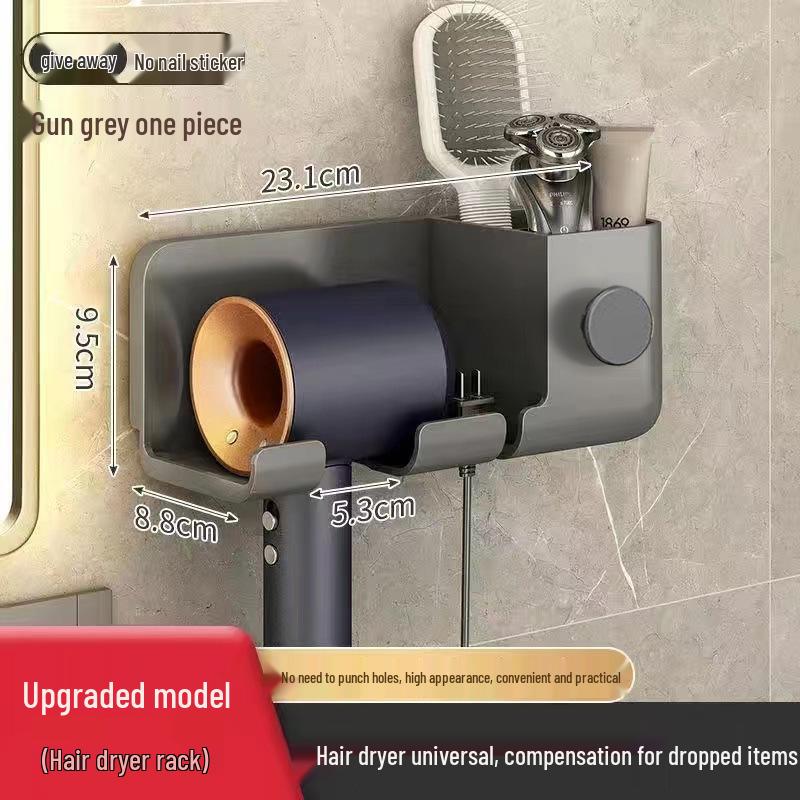 Bohrerfreier wandmontierter Haartrocknerhalter für Badezimmer & Zuhause