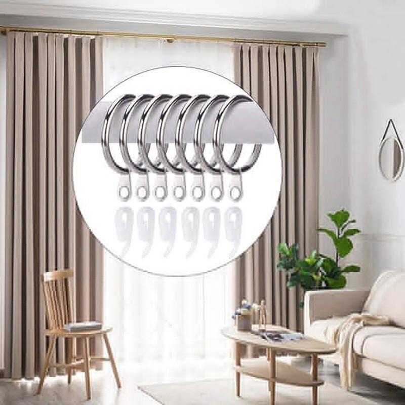Curtain Drapery Metal Hanging Rings With Plastic Hooks For Curtains And Rods