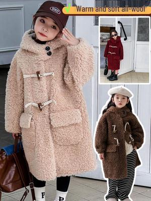 Korean Style Wool Lambswool Overcoat for Kids - Autumn/Winter Collection
