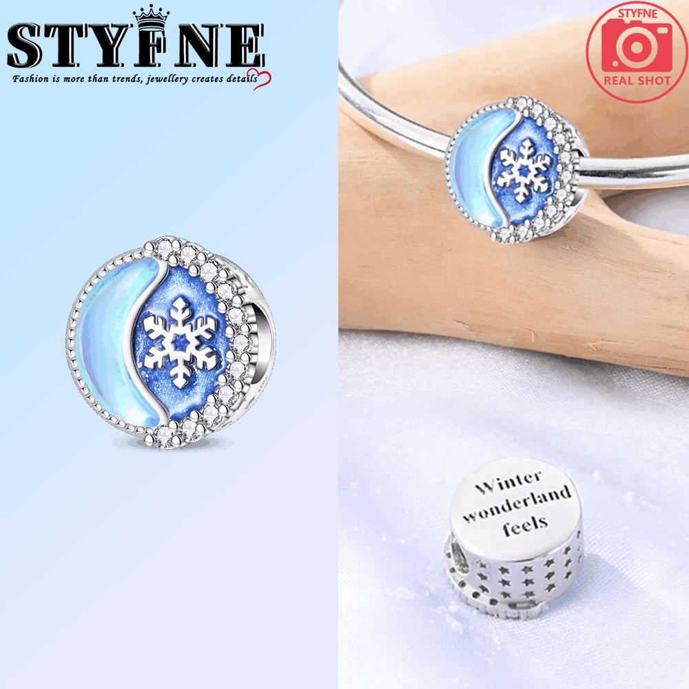 

Медь Синий Зимний Рождественский Снежинка Бант Шармы Бусины Подходят Оригинальному Браслету Ожерелью Изысканные Ювелирные Изделия Женские Подарки Сделай Сам