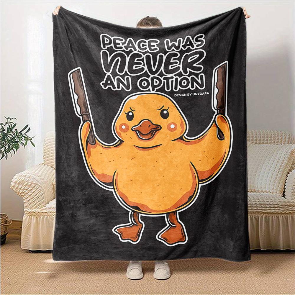 1pc duckling guns Throw Blanket Soft Flannel, Cozy All Season Polyester Perfect for Home, Office