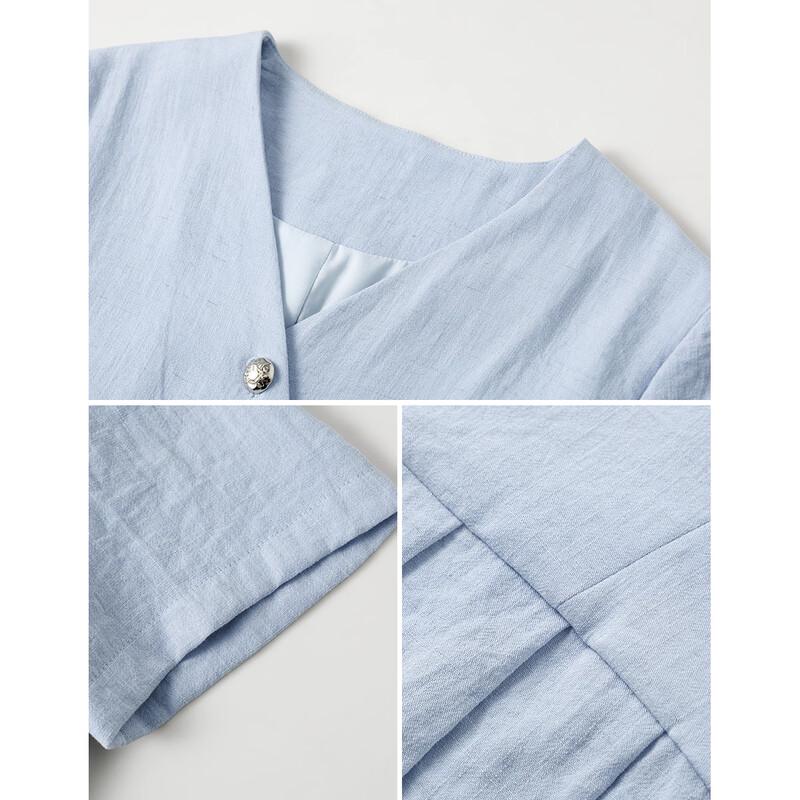 Linen Blend Asymmetrical Shirt & Pants Set