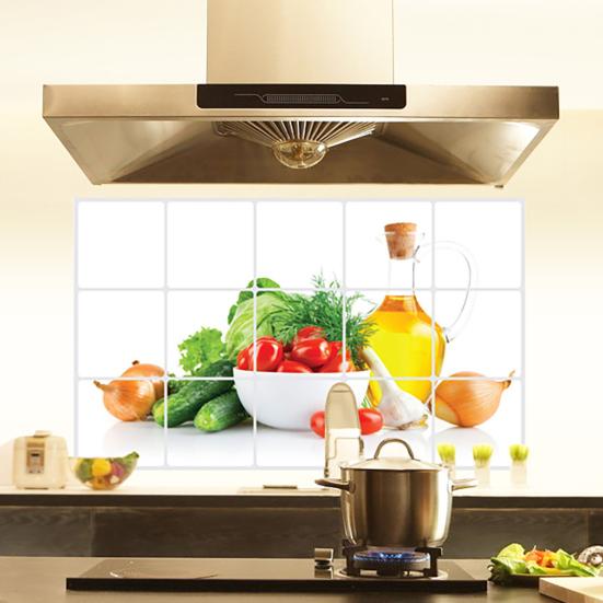 Oil-proof Kitchen Wall Sticker Rose Tulip Flower Dolphin Dandelion Self-adhesive Waterproof
