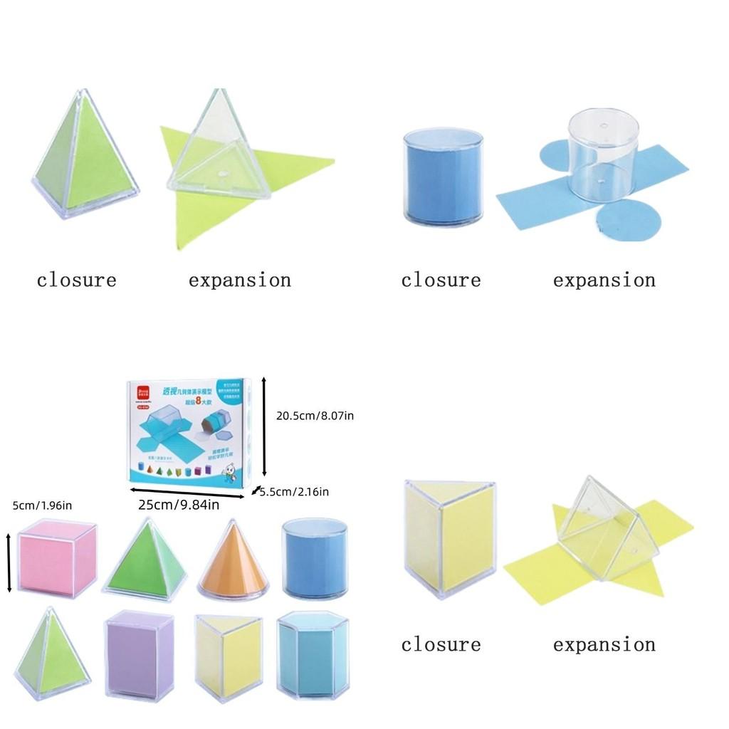 Kit Model Matematic Geometrie 3D Pentru Școala Gimnazială Cub și Prismă Dreptunghiulară Diagrame desfășurate