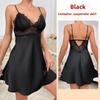 Satin Lace Stitching Loungewear Sexy Suspender Nightdress
