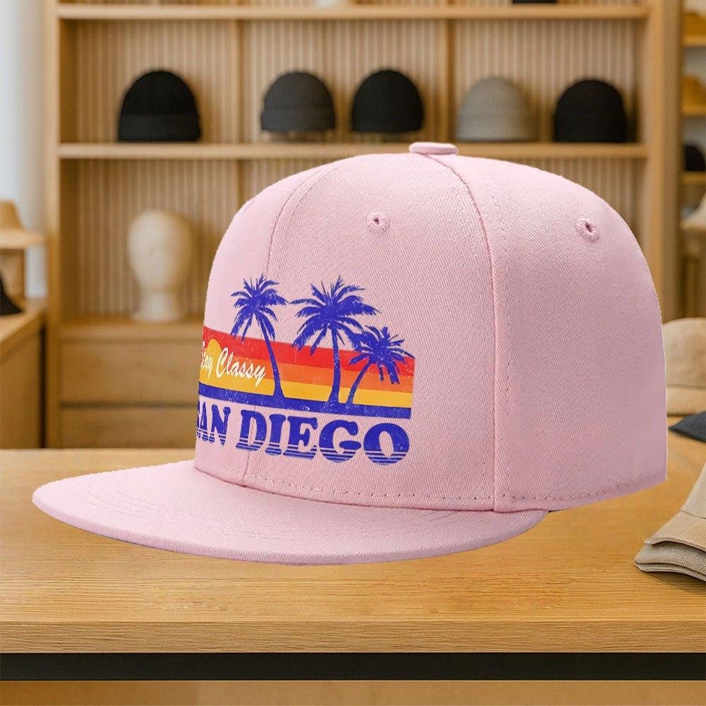 Stay Classy San Diego Sunset Palm Trees Baseball Cap Polyester Adult Casual Snapback Hat Unisex One Size