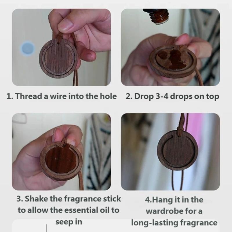 Set Of 2 Improved Wood Car Scent Disks With Simple Attachment Design And variable Scent Feature