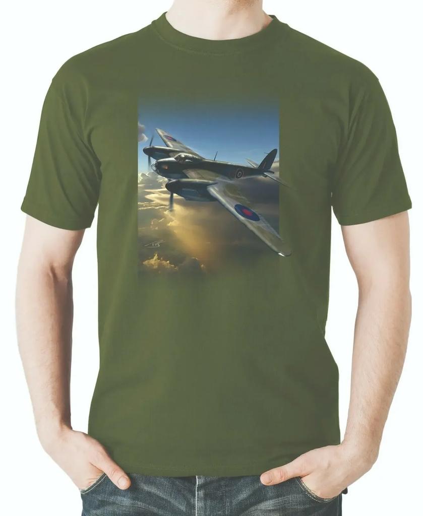 T-shirt Thème Aviation WWII Chasseur-Bombardier Mosquito de la RAF Été Coton Col Rond Manches Courtes T-shirt Homme Nouveau S3XL