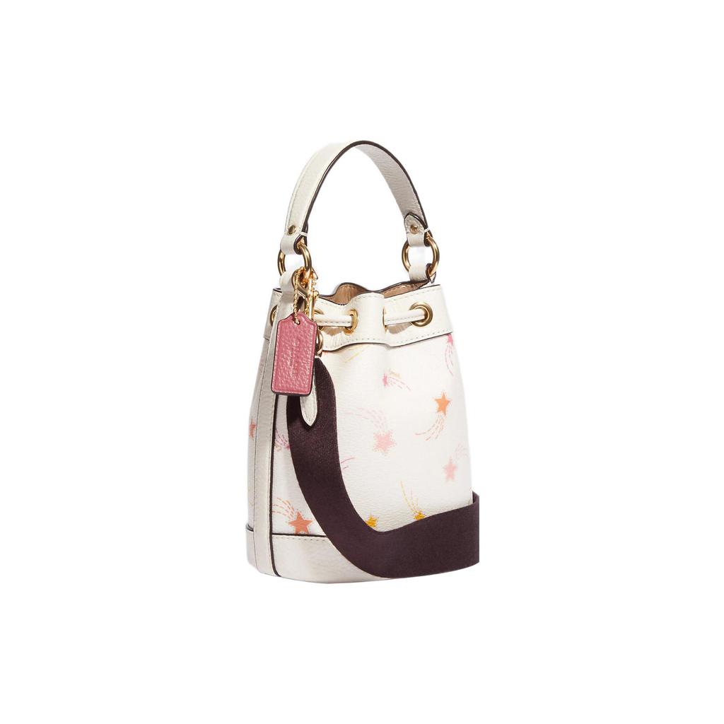 New COACH Dempsey Cow Leather Bucket Bag, Handbag, Shoulder Bag, Crossbody Bag Small Women's White CF165-IMCAH