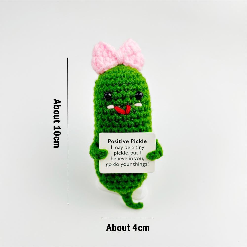 Handmade Emotional Support Pickle Positive Cucumber Dolls Home Decoration Funny Kawaii Yarn Knitting Gifts Living Room Decor