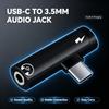 Type‑C 2‑in‑1 Charging Audio Adapter Simultaneous Charge Listen 3.5mm Aux Headphone Jack Converter For Xiaomi Huawei 3