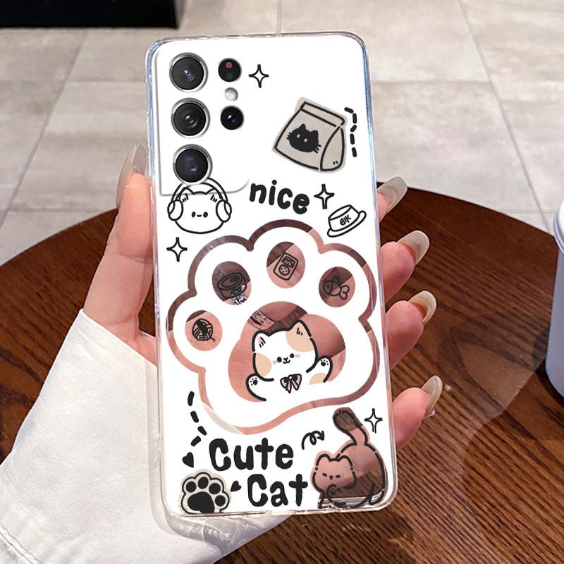 For Samsung Galaxy S21 Ultra Shell Samsung S21 FE Cases Soft TPU Back Cover For Samsung S21 Plus S21+ Capa Rabbit Cat Phone Case