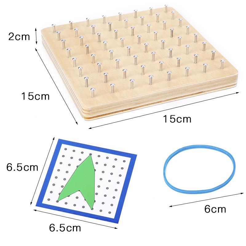 Montessori Graphic Nail Board Creative Jigsaw Puzzle Toy Animal Geometry Maths Teaching Aid Children Early Education Toy For Kid