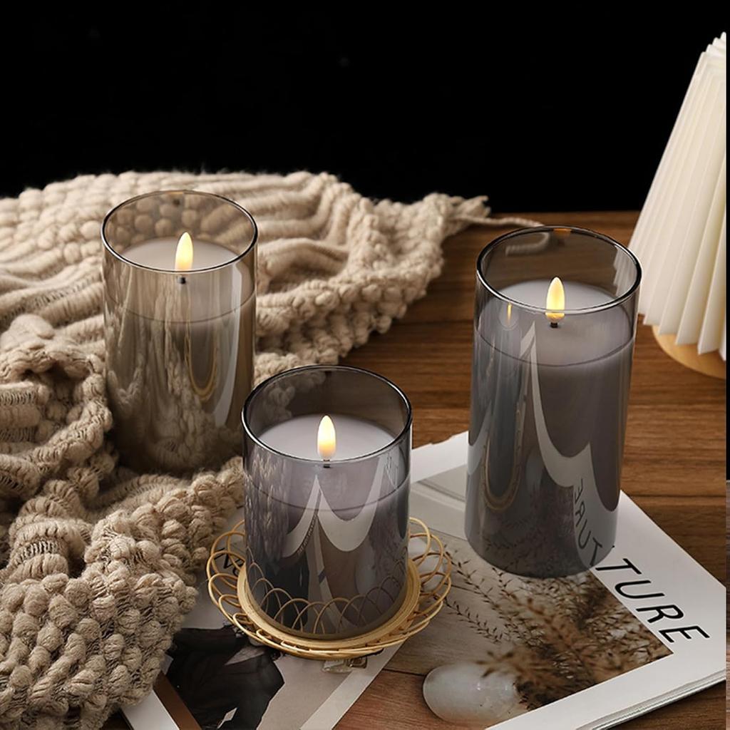 3PCS LED Candle Light Battery Operated Remote Control Flameless Candle Lights For Home Party Bedroom Decoration Candles