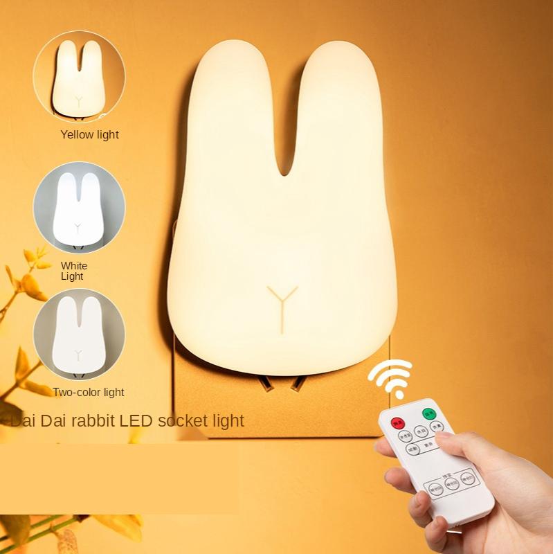 Creative Plug-in Timing LED Night Light for Bedroom Decoration with Night Soft Light Feeding Remote Control Bedside Light