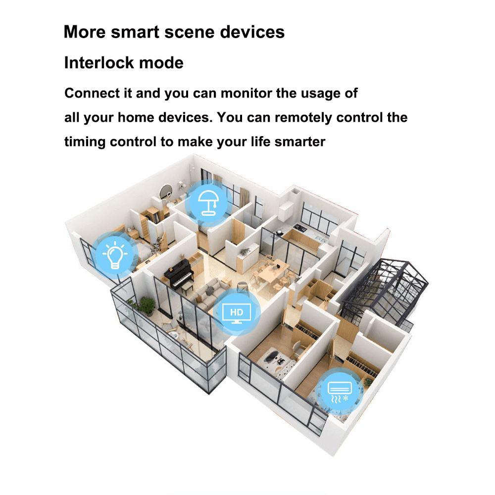 Tuya WiFi Smart Switch Circuit Breaker Metering 1P 63A DIN Rail Power Metering Energy Monitor Remote Control Switch Smart Home