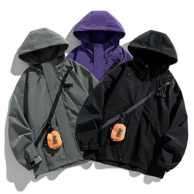 Veste de randonnée ample pour hommes, coupe-vent à capuche, coupe-vent, nouvelle collection printemps et automne