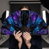 Plastic Flowers Handheld Fan Peacock Tail Pattern Decorative Fan  Outdoor Travel