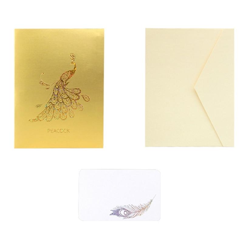 Pop Up Peacock Card with Envelope Small Card Festival Invitation Greeting Memorial Card Birthday Teacher Supplies