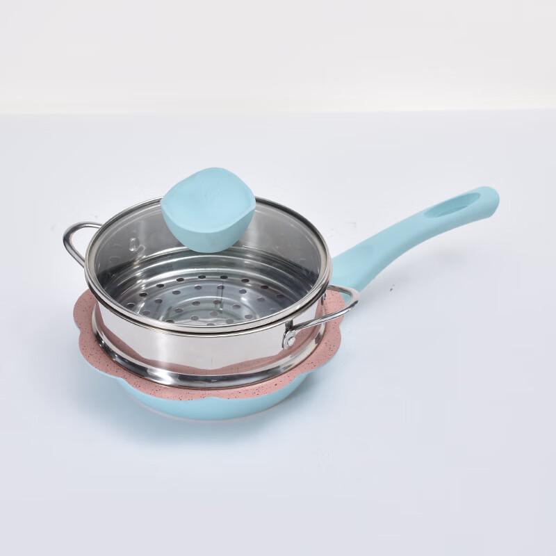 Yoshida Master Baby Food & Milk Pot with Blue Steamer Set, 16cm