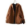 Chaqueta de Algodón con Capucha Acolchada de Diamantes para Mujer - Petite, Holgada, Informal, Ligera, Tendencia Invierno 2025