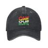 One Love Rasta Print Cotton Baseball Cap Adjustable Curved Brim Unisex Casual Hat