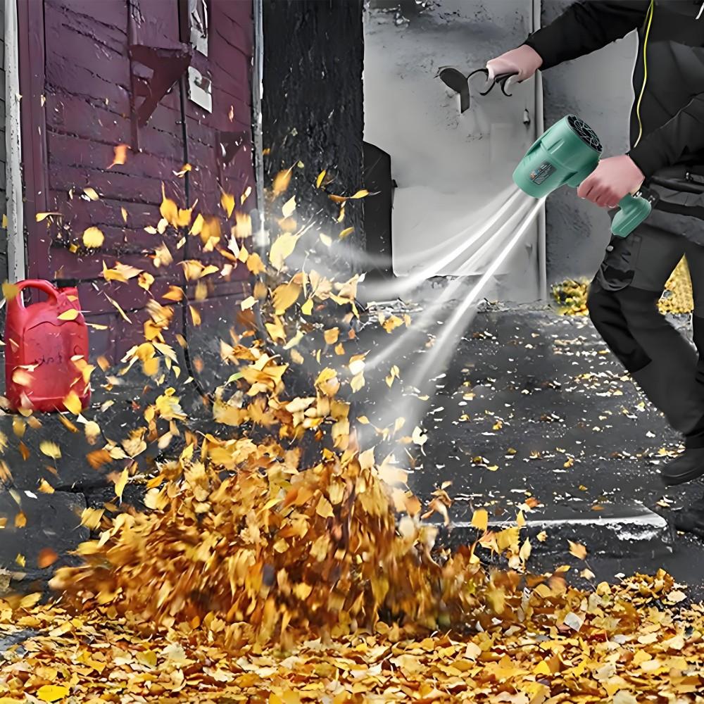 Powerful  Air Blower Turbo Fan with Thrust 500g To Cleaning Fallen Leaves, Snow and Sand with 21V Makita Battery
