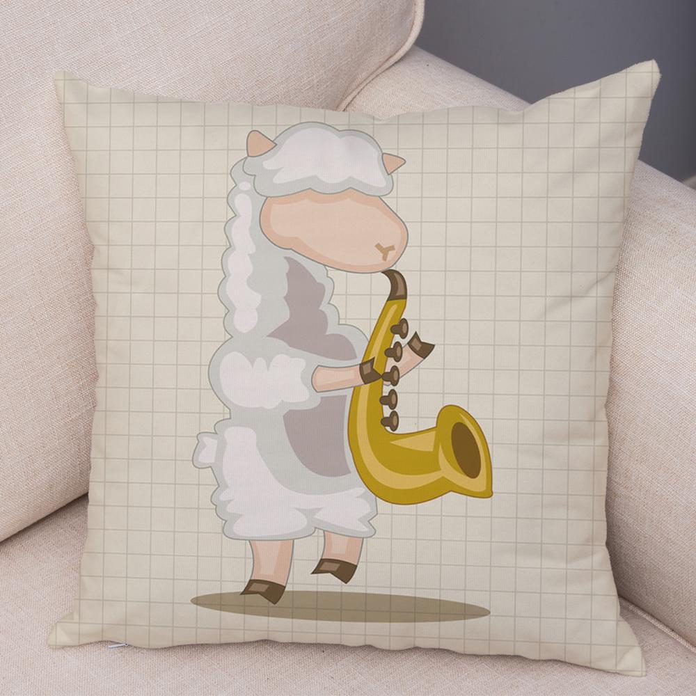 Cute Cartoon Animal Cushion Cover T Rex Dinosaur Unicorn Cat Dog Print Kids Room Decorative Pillow Case Home Gift