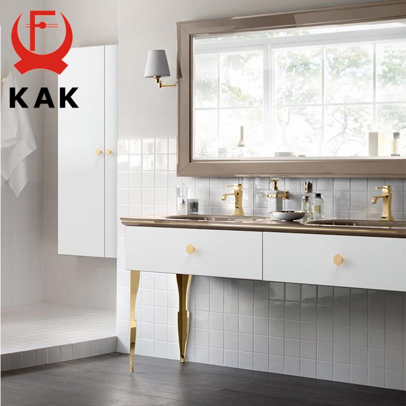 KAK Gold Cabinet Handle and Knobs Zinc Alloy Wardrobe Handle Black Kitchen Handle Cupboard Door Knob Furniture Hardware