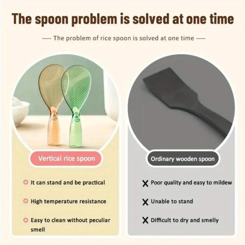 Household Non-stick Rice Spoon Standable Little Monster Rice Spoon Cute Transparent Porridge Shovel Paddle Safe Cooking Scoop