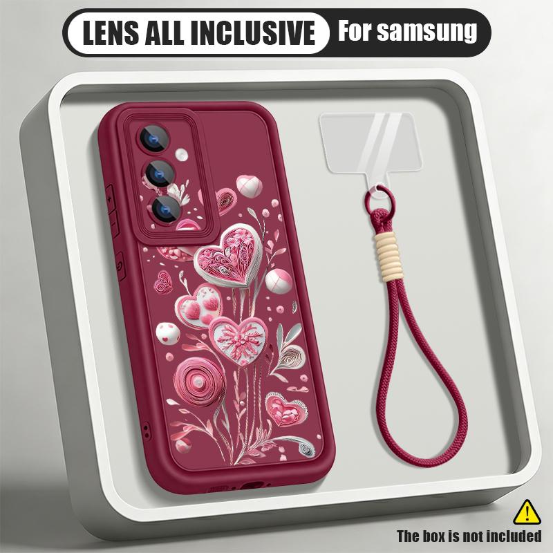 Cherry Fruits Print Lanyard Case For Samsung S26 FE A18 S25 S24 S23 S22 Ultra A54 A55 A16 A26 A36 A56 A17 A27 A37 A57 5G Bumper Cover