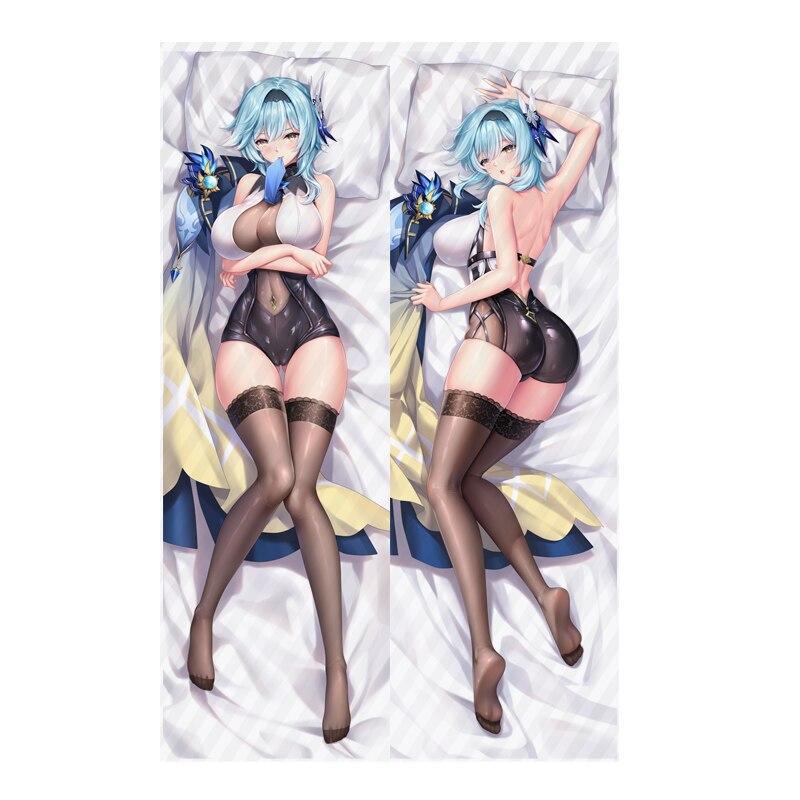 

60x180 см Genshin Impact Mondstadt Eula Lawrence Dakimakura чехол с двусторонним принтом, обнимающая наволочка для тела, длинная подушка, подушка, постельные принадлежности