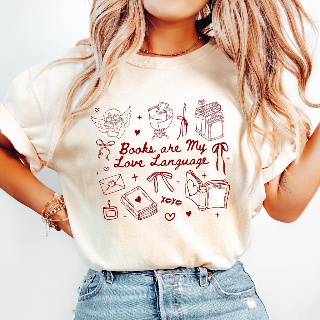 Comfort Colors Book Valentines Day Shirt, All Booked For Valentine's Day Tshirt, Reader Bookish Cupid Tee, XOXO Heart Librarian Vday Apparel