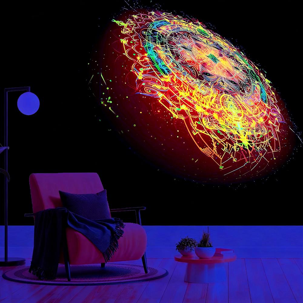 Glowing Cosmic Galaxy Tapestry Uv Reaction Tapestry Background Decoration Wall Hanging Bedroom Party Decoration