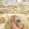 Wrinkled Double-layer Yarn Four-piece Set, Mattress Model, Cream Wind Class A Cloud Feeling Super Soft Kapok Kit